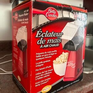 Betty Crocker Red Hot Air Popcorn Maker Boxed Graphic
